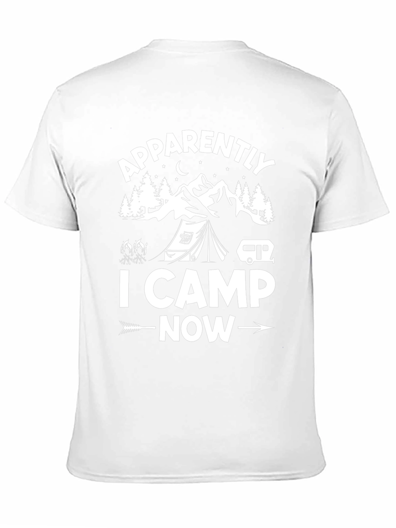 Apparently I Camp Now Black Graphic T-Shirt