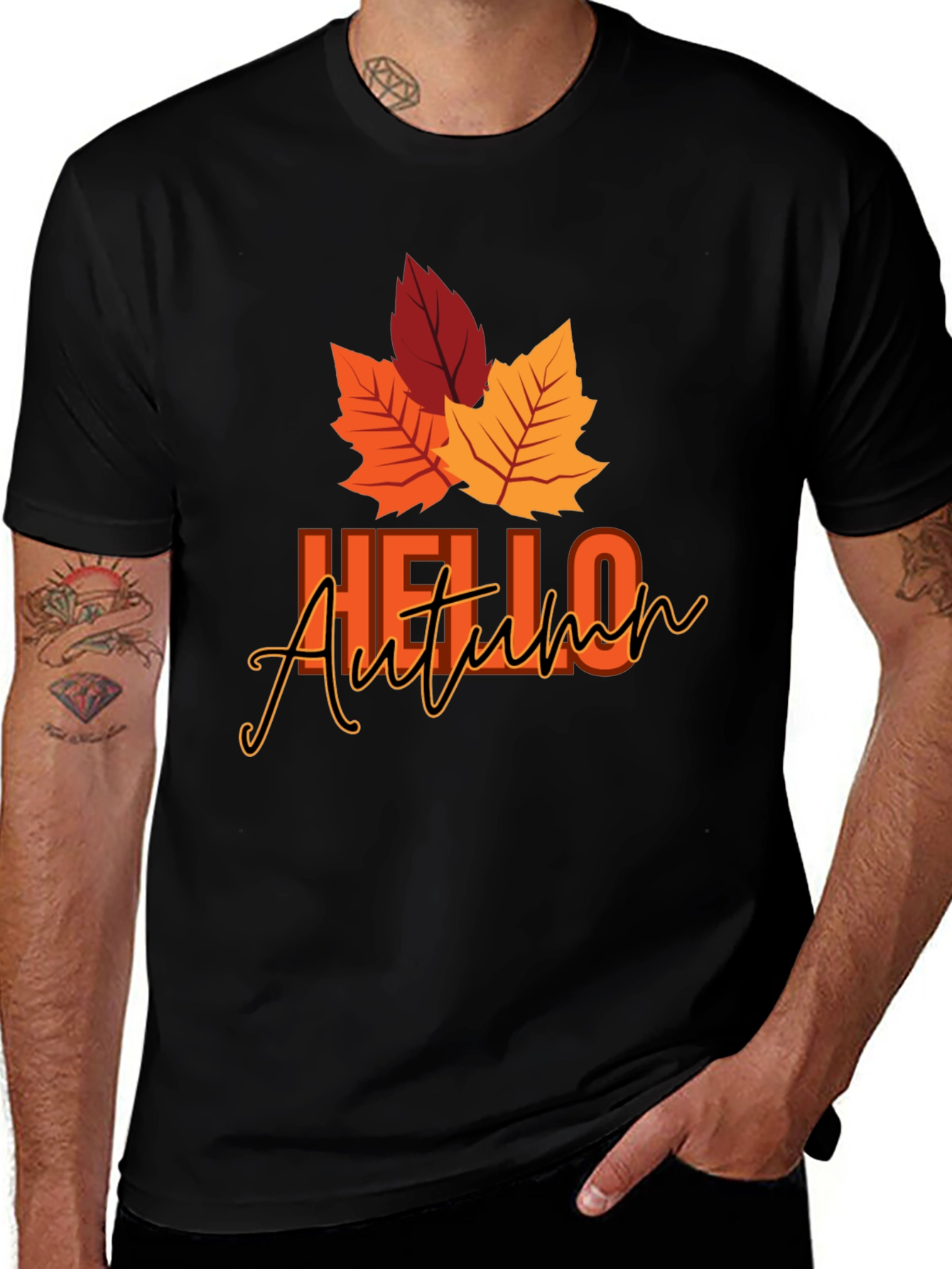 Hello Autumn Graphic Tee - Fall Season Shirt