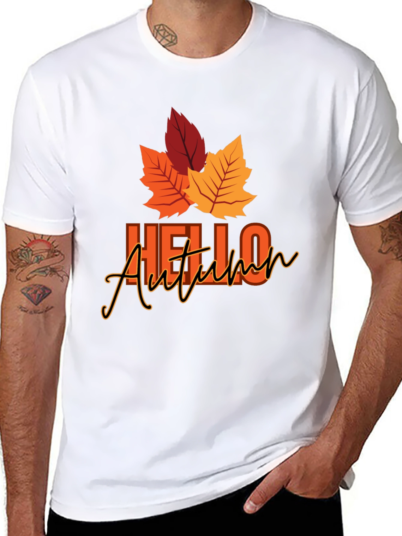 Hello Autumn Graphic Tee - Fall Season Shirt