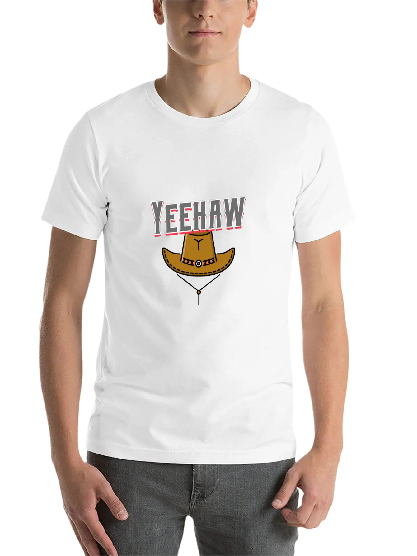 YEEHAW COWBOY Essential Cotton Tee For Daily Outfits – Unisex Style