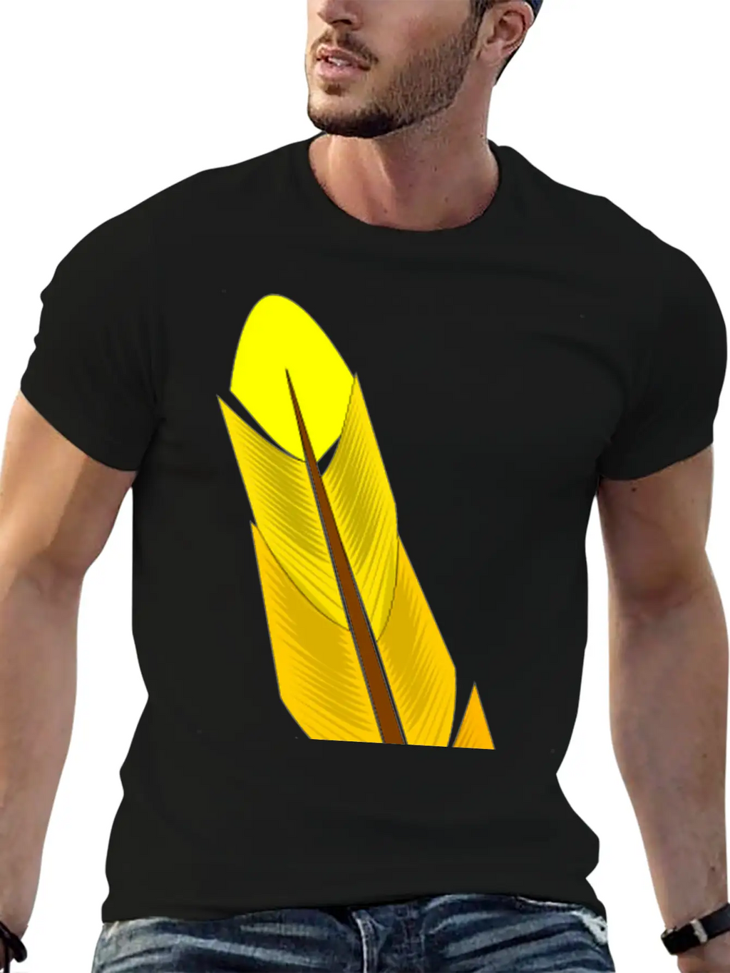 Yellow Feather Timeless Short Sleeve Tee – Comfy And Minimalist Design