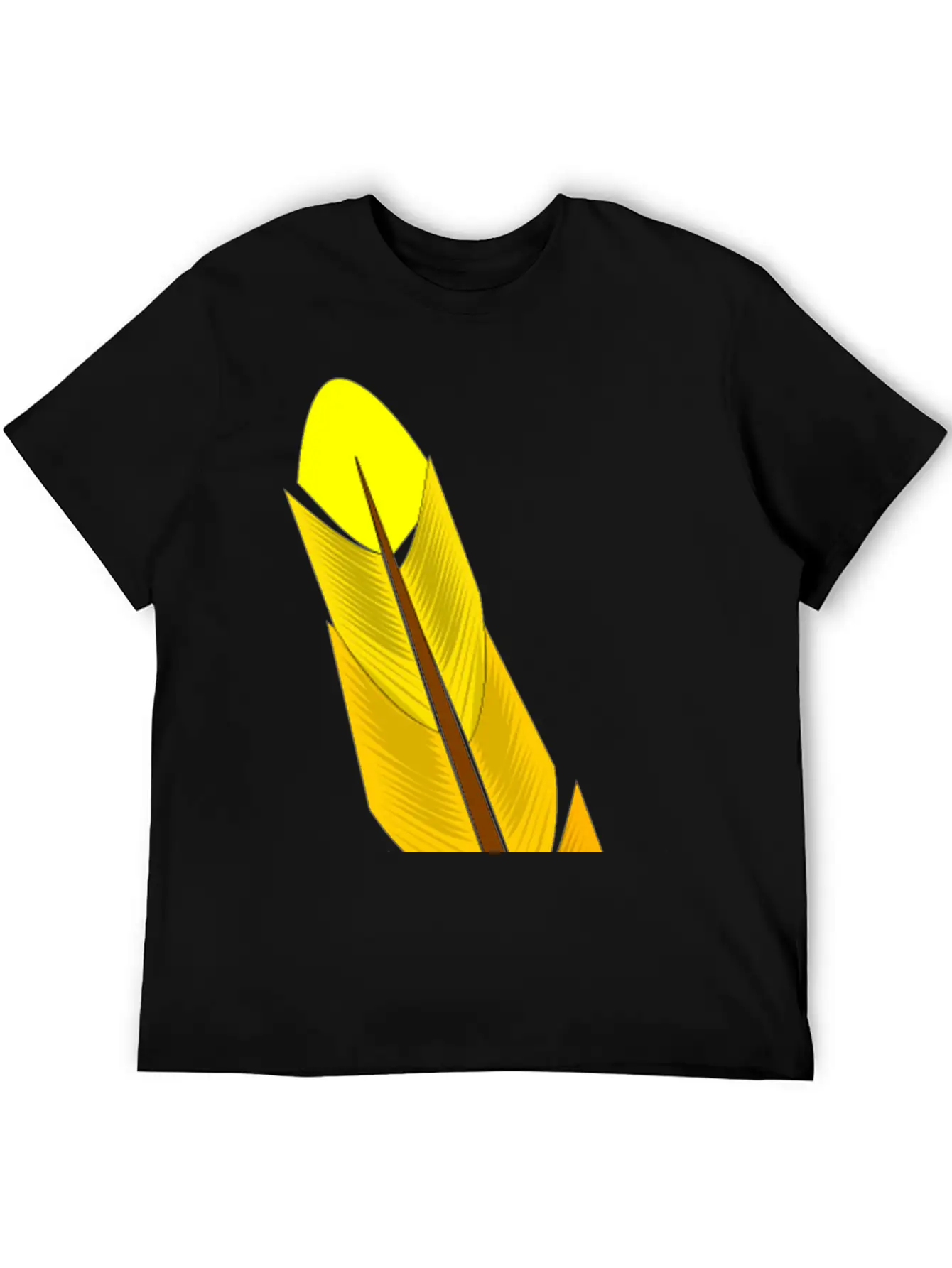 Yellow Feather Timeless Short Sleeve Tee – Comfy And Minimalist Design