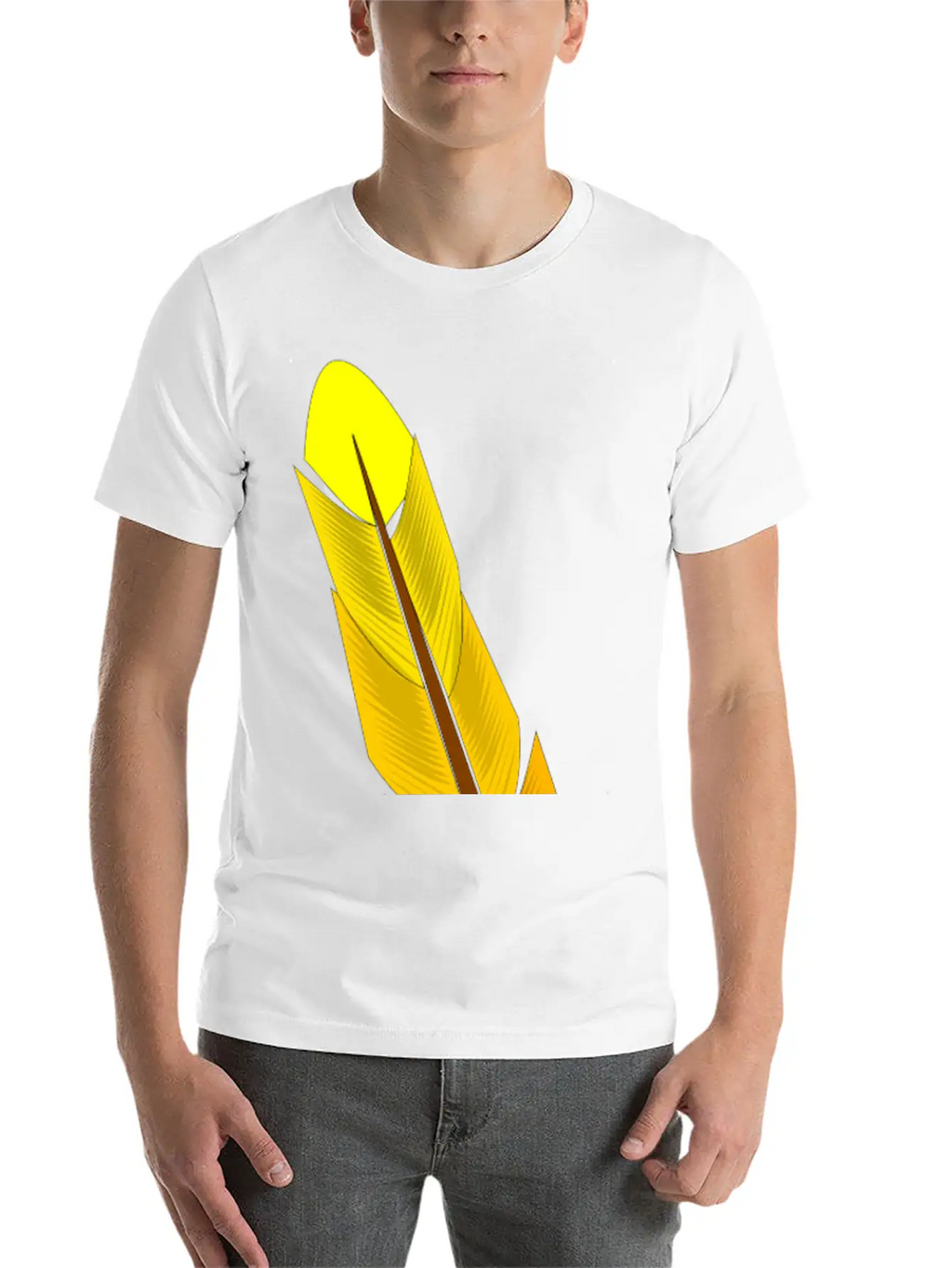 Yellow Feather Timeless Short Sleeve Tee – Comfy And Minimalist Design