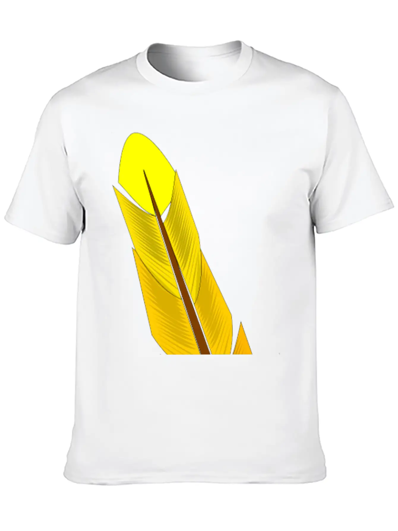 Yellow Feather Timeless Short Sleeve Tee – Comfy And Minimalist Design