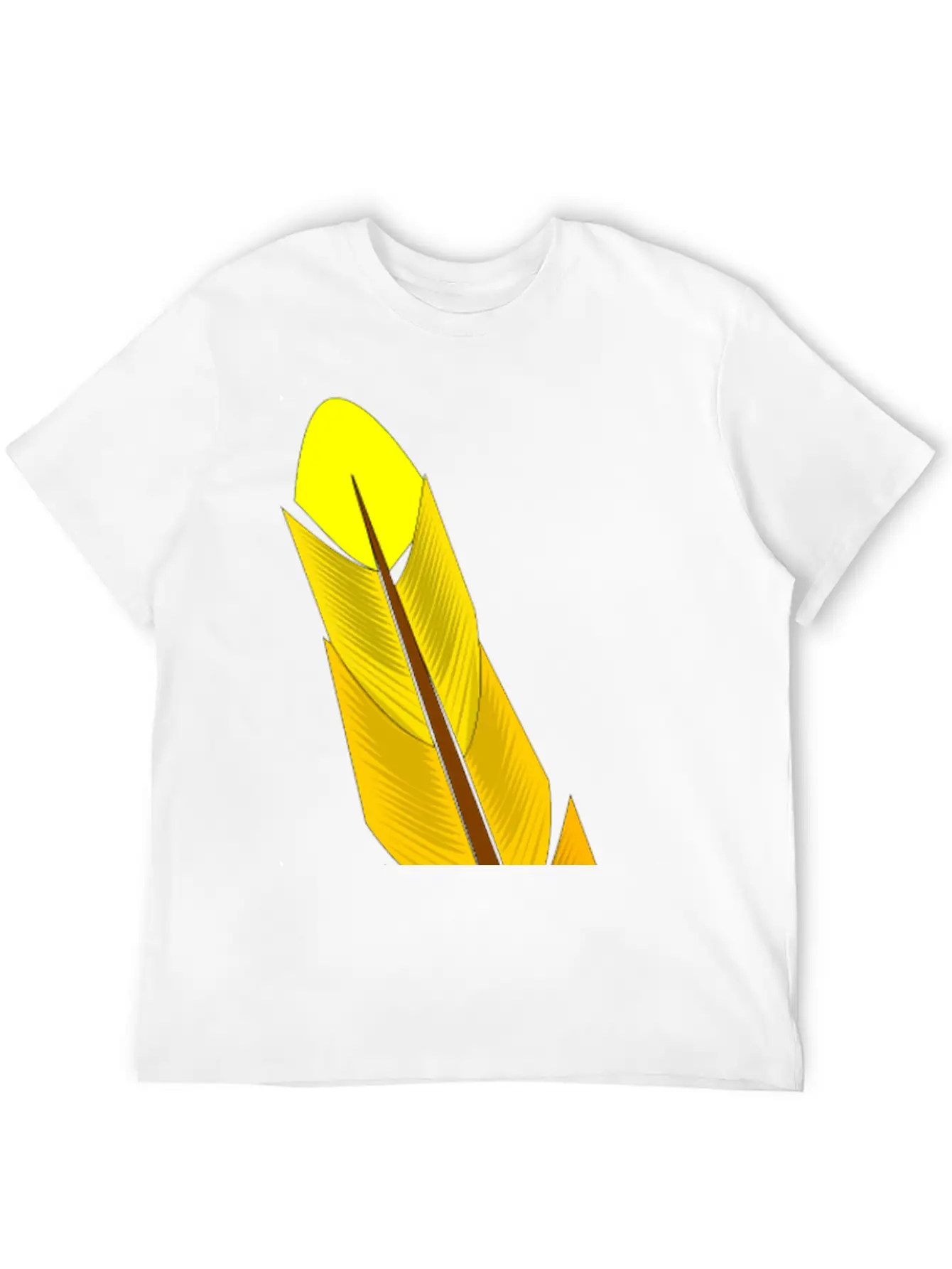 Yellow Feather Timeless Short Sleeve Tee – Comfy And Minimalist Design