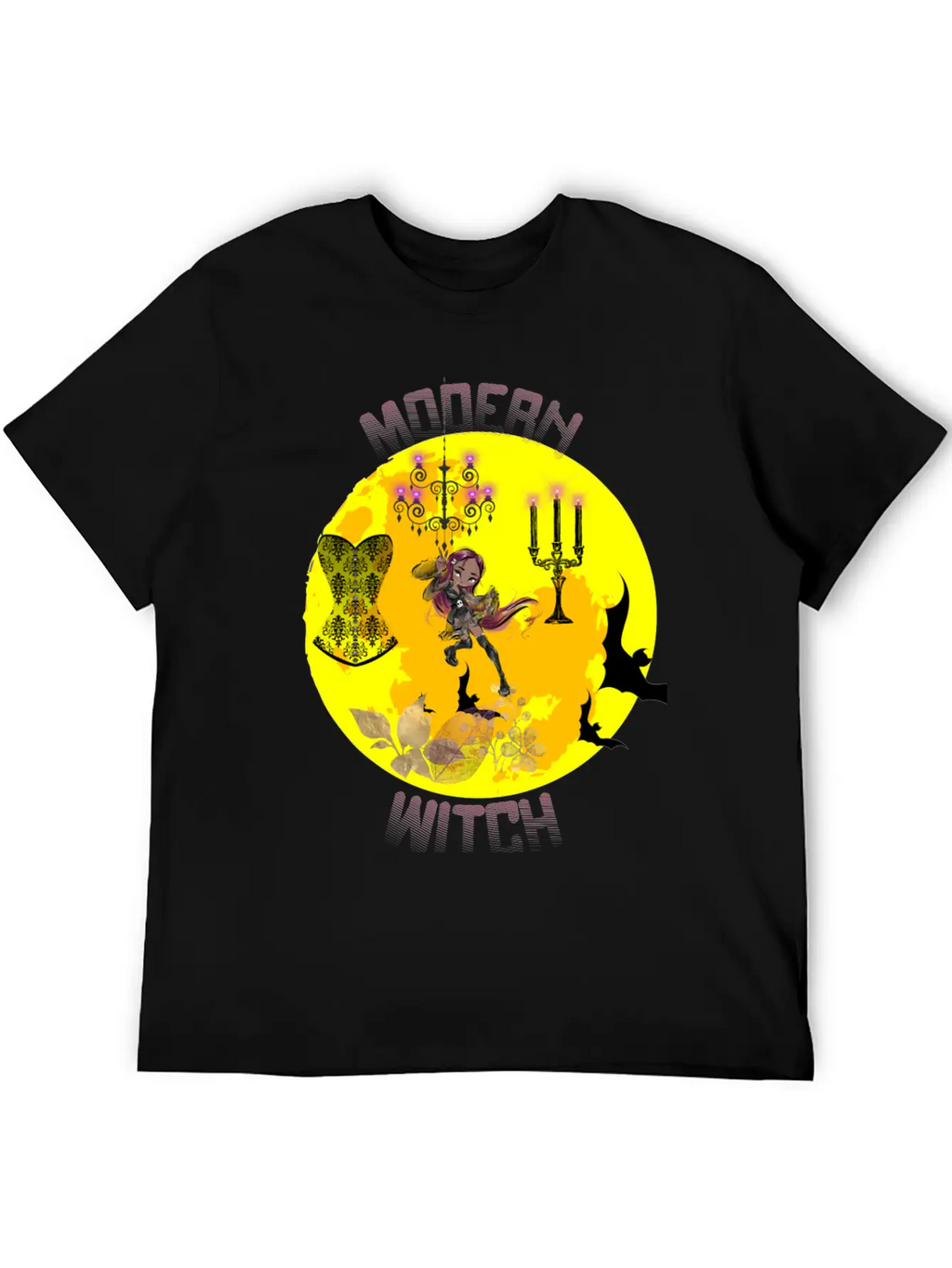 Yellow Halloween Modern Witch Gothic Classic Cotton Tee – Unisex Comfort For Any Season
