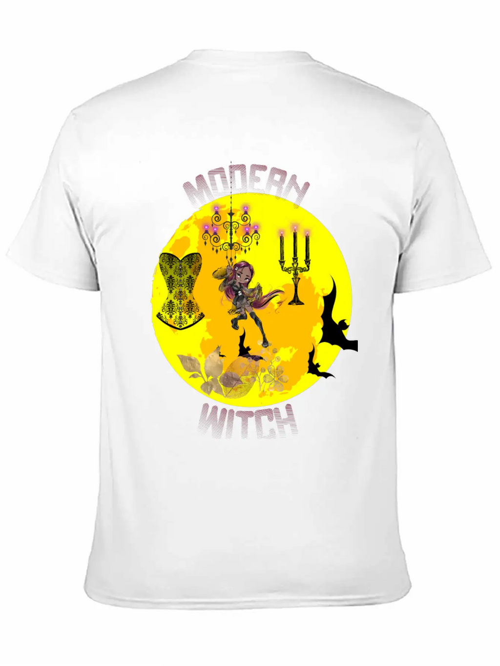 Yellow Halloween Modern Witch Gothic Classic Cotton Tee – Unisex Comfort For Any Season