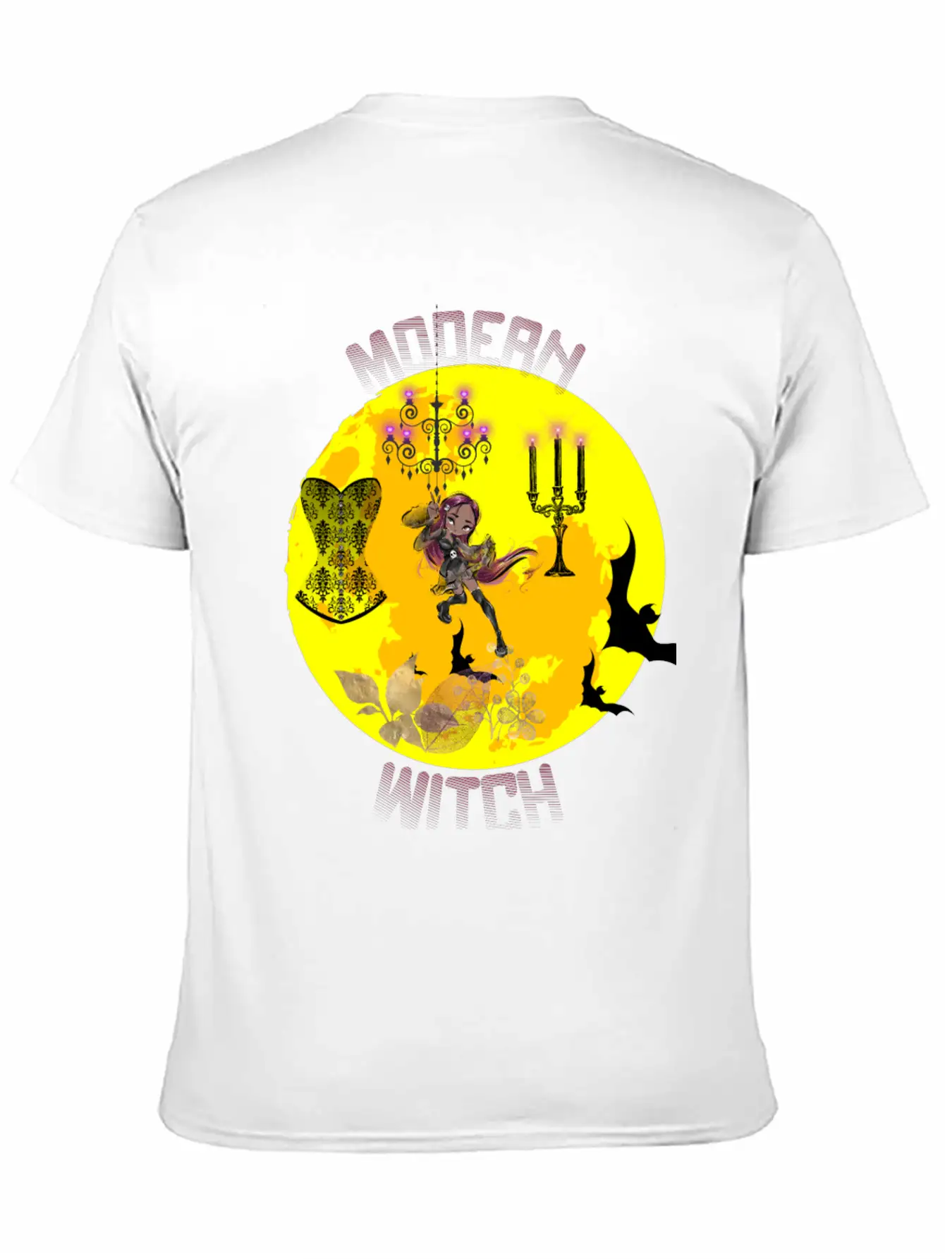 Yellow Halloween Modern Witch Gothic Classic Cotton Tee – Unisex Comfort For Any Season