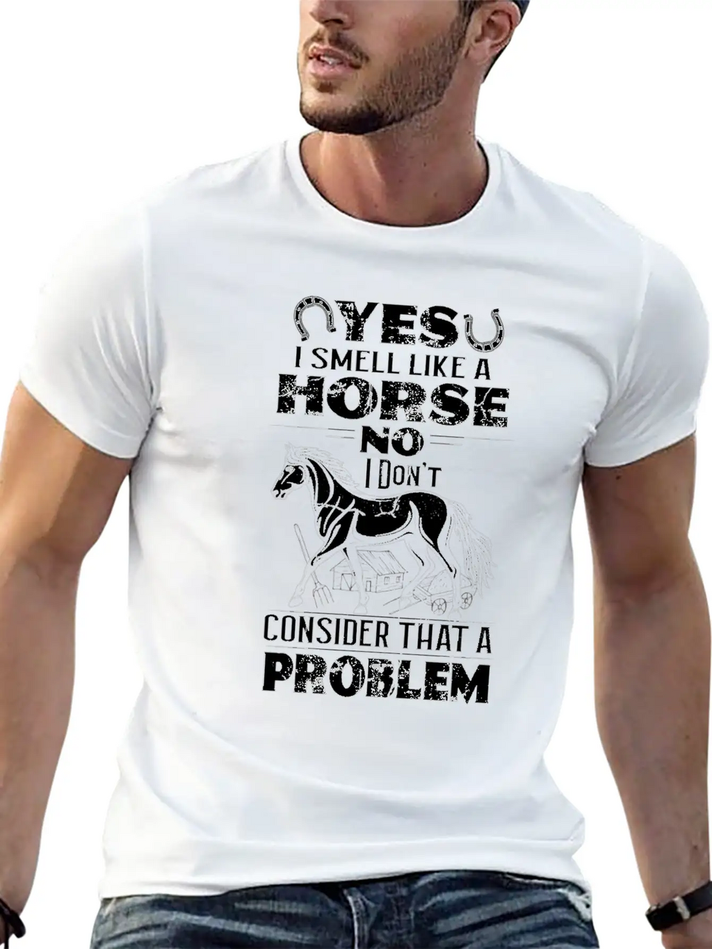 Yes I Smell Like Horse No Problem Horses Breathable Soft Cotton T-Shirt – Timeless Casual Look