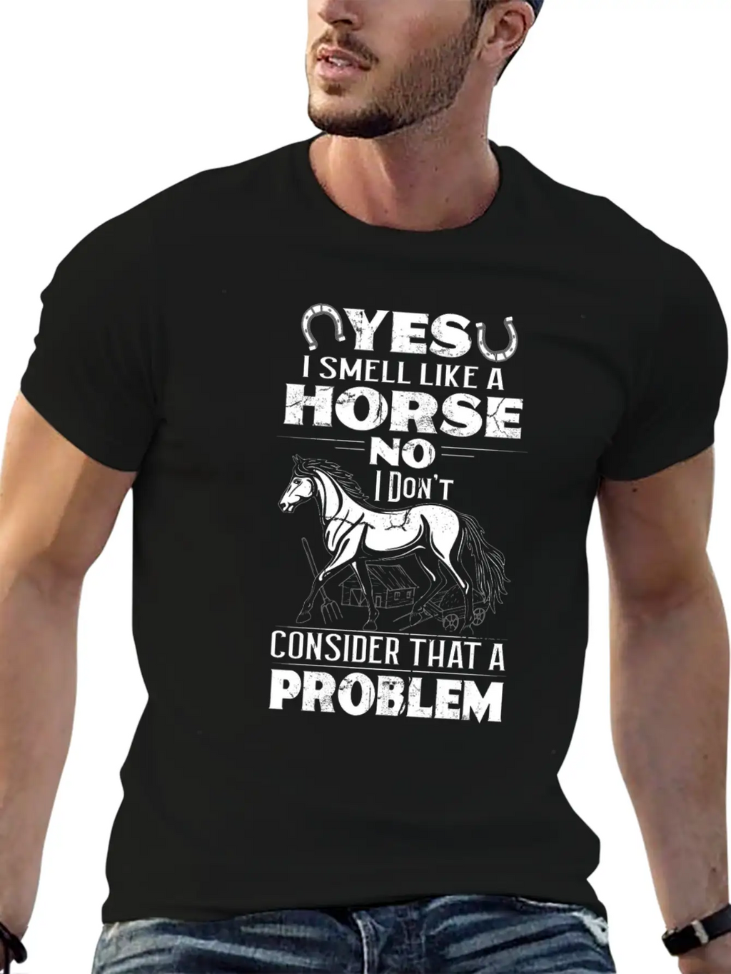 Yes I Smell Like Horse No Problem Horses Breathable Soft Cotton T-Shirt – Timeless Casual Look