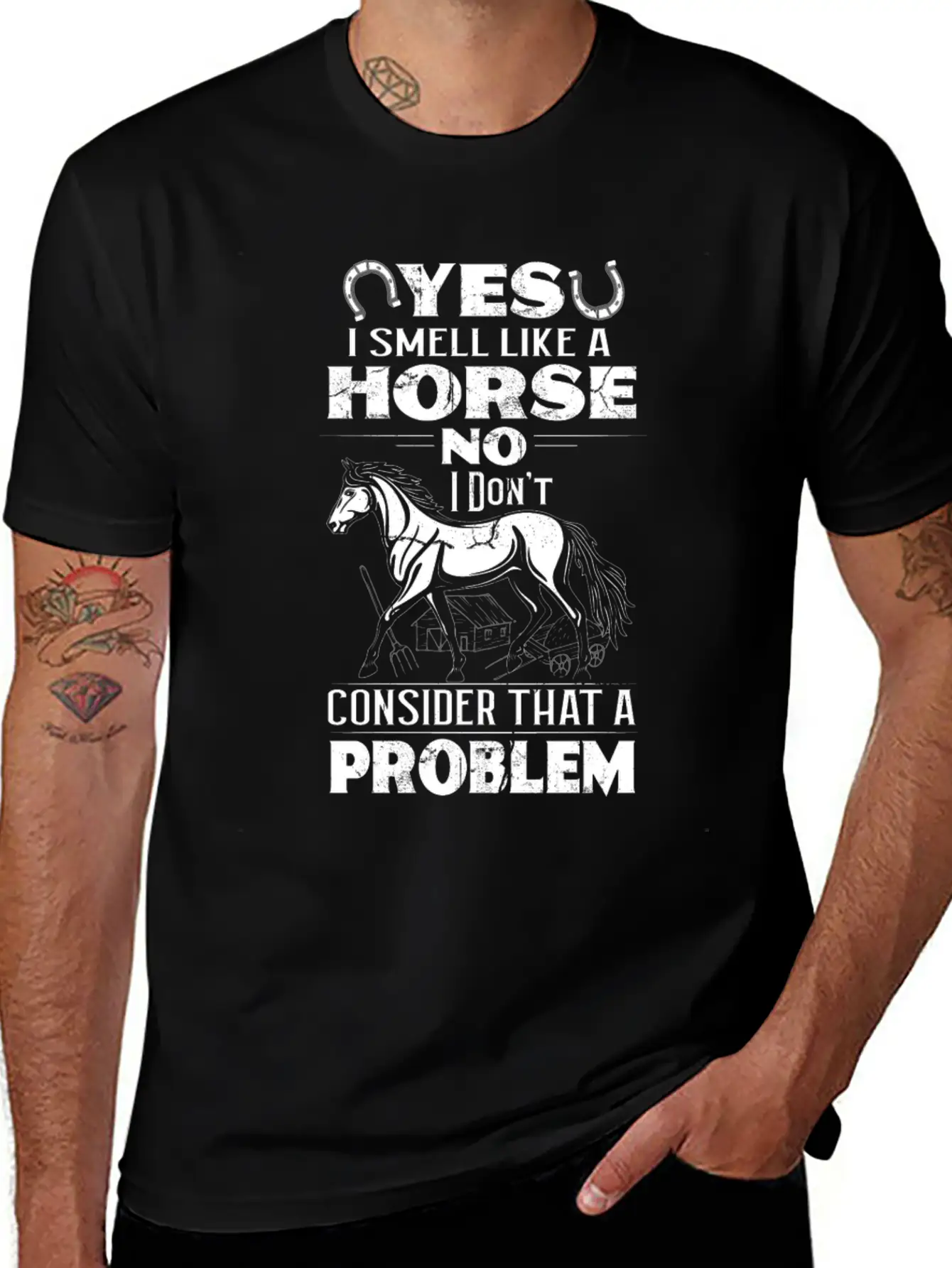 Yes I Smell Like Horse No Problem Horses Relaxed Everyday Tee – Lightweight And Durable Cotton
