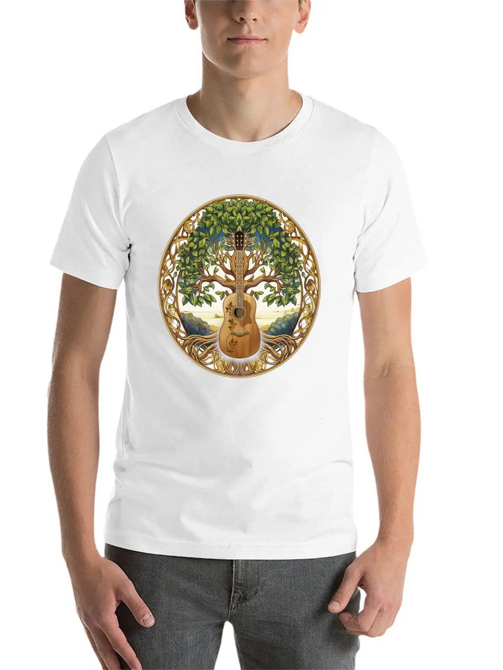 Yggdrasil Nature Musician Tree Of Life Relaxed Everyday Tee – Lightweight And Durable Cotton