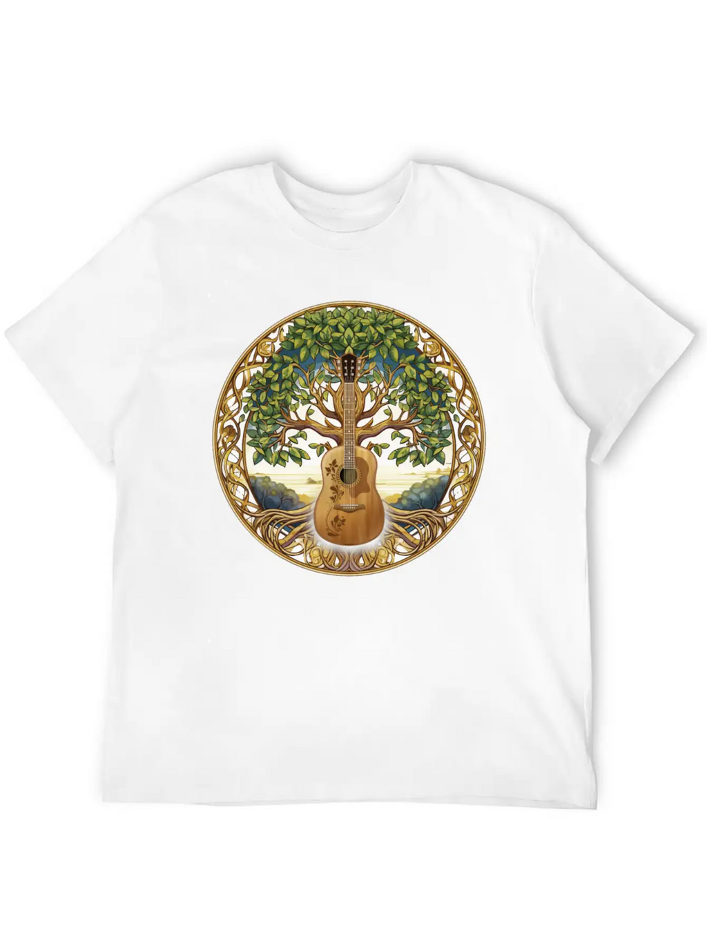 Yggdrasil Nature Musician Tree Of Life Relaxed Everyday Tee – Lightweight And Durable Cotton