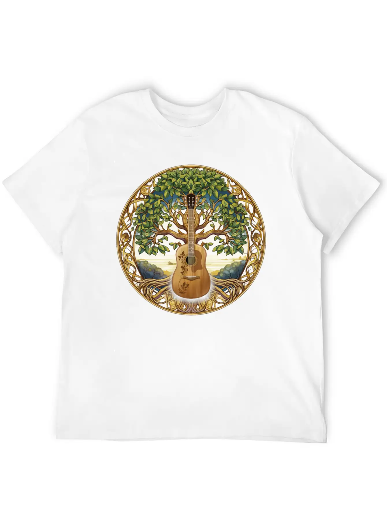 Yggdrasil Nature Musician Tree Of Life Relaxed Everyday Tee – Lightweight And Durable Cotton