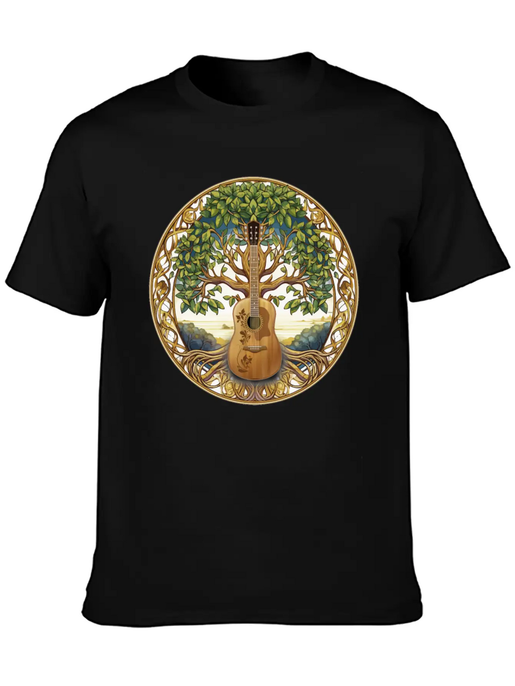 Yggdrasil Nature Musician Tree Of Life Relaxed Everyday Tee – Lightweight And Durable Cotton