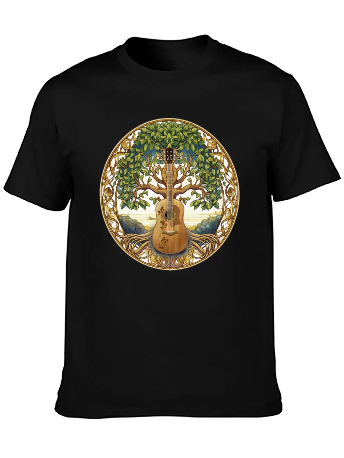 Yggdrasil Nature Musician Tree Of Life Relaxed Everyday Tee – Lightweight And Durable Cotton