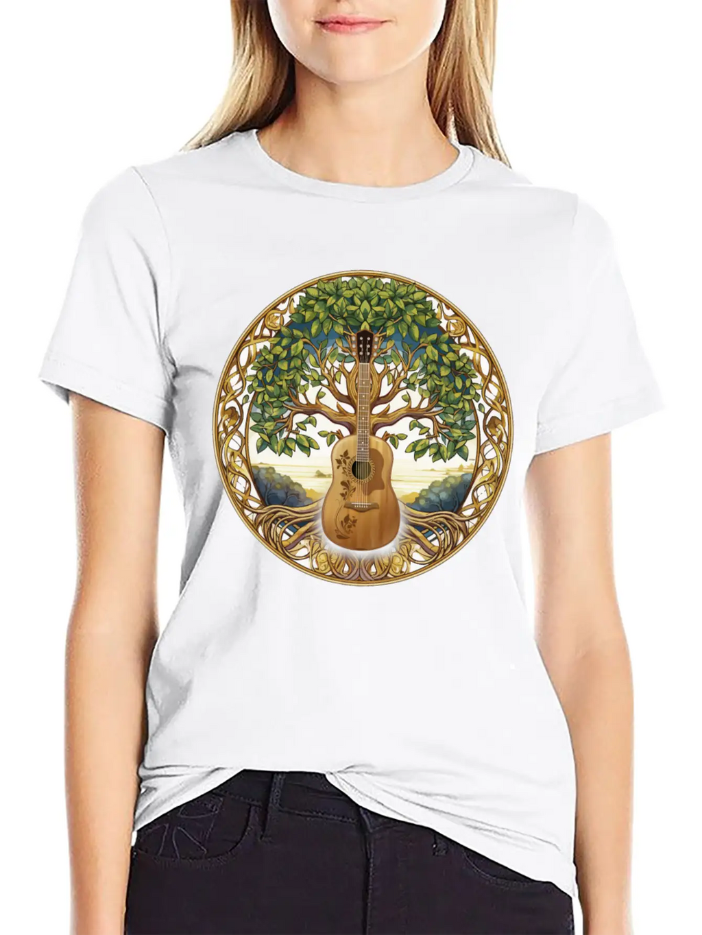 Yggdrasil Nature Musician Tree Of Life Relaxed Everyday Tee – Lightweight And Durable Cotton