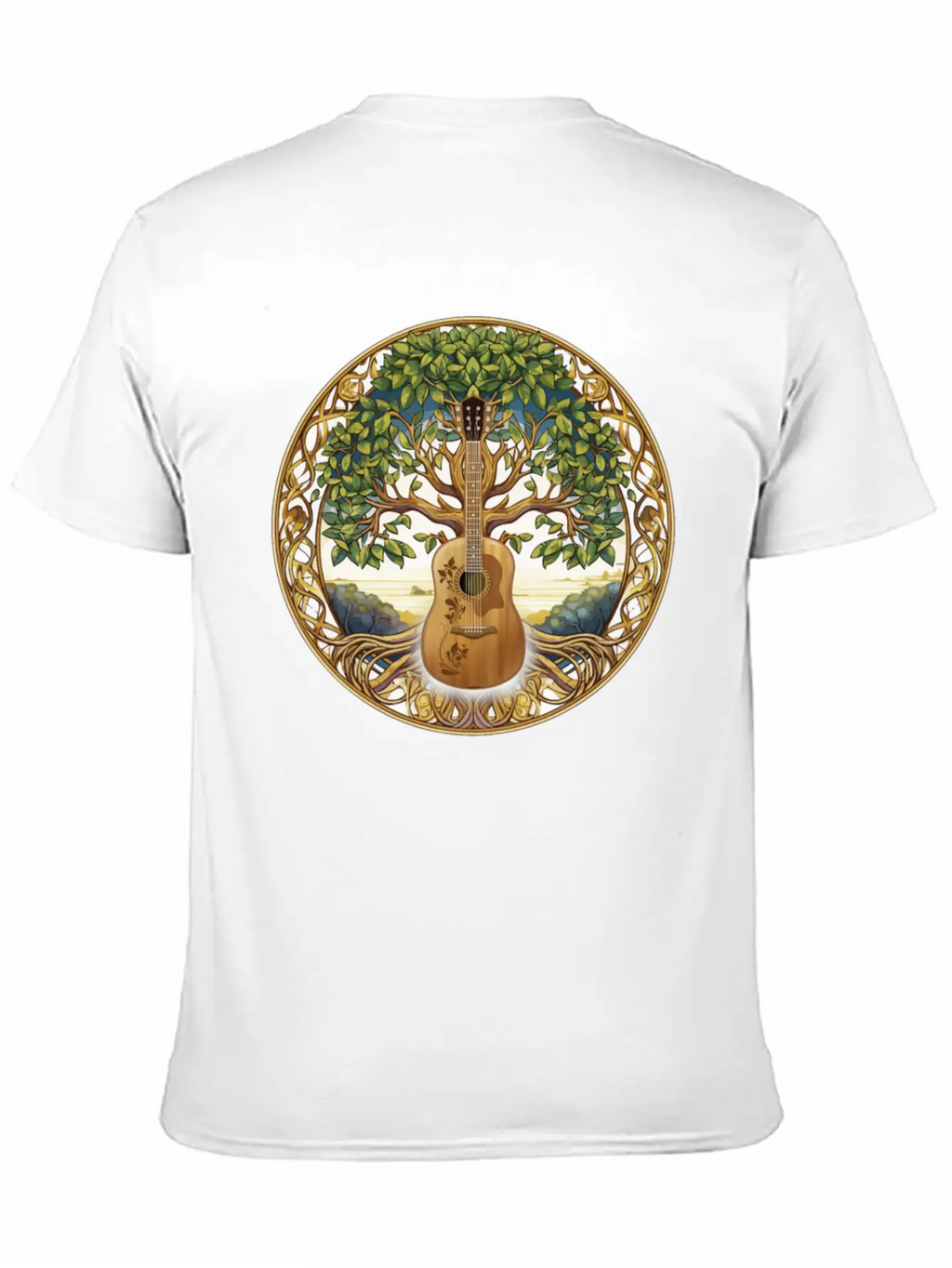 Yggdrasil Nature Musician Tree Of Life Relaxed Everyday Tee – Lightweight And Durable Cotton
