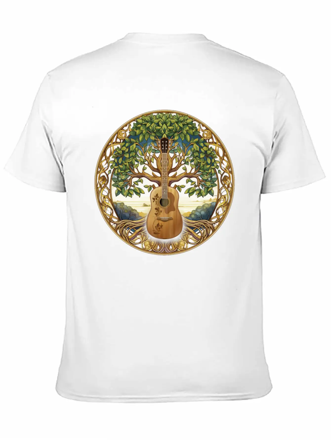 Yggdrasil Nature Musician Tree Of Life Relaxed Everyday Tee – Lightweight And Durable Cotton