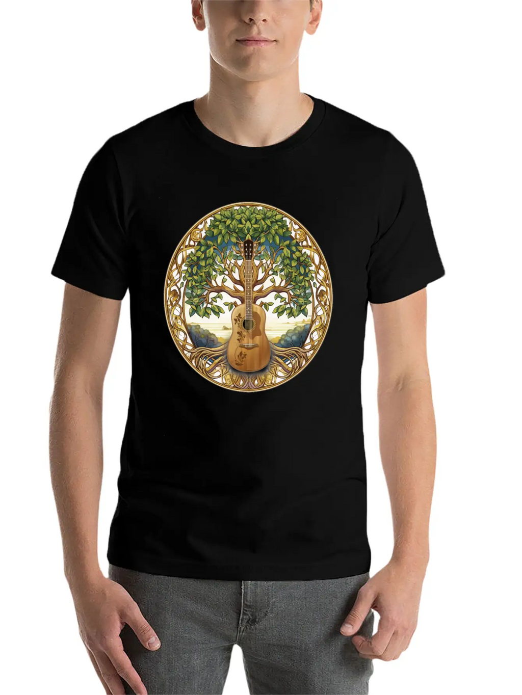 Yggdrasil Nature Musician Tree Of Life Relaxed Everyday Tee – Lightweight And Durable Cotton