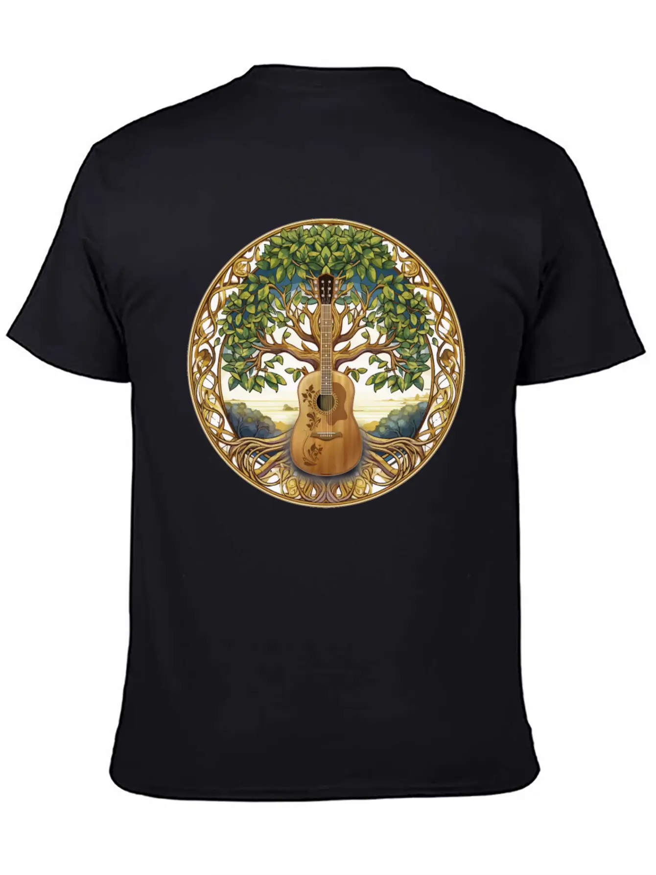 Yggdrasil Nature Musician Tree Of Life Relaxed Everyday Tee – Lightweight And Durable Cotton