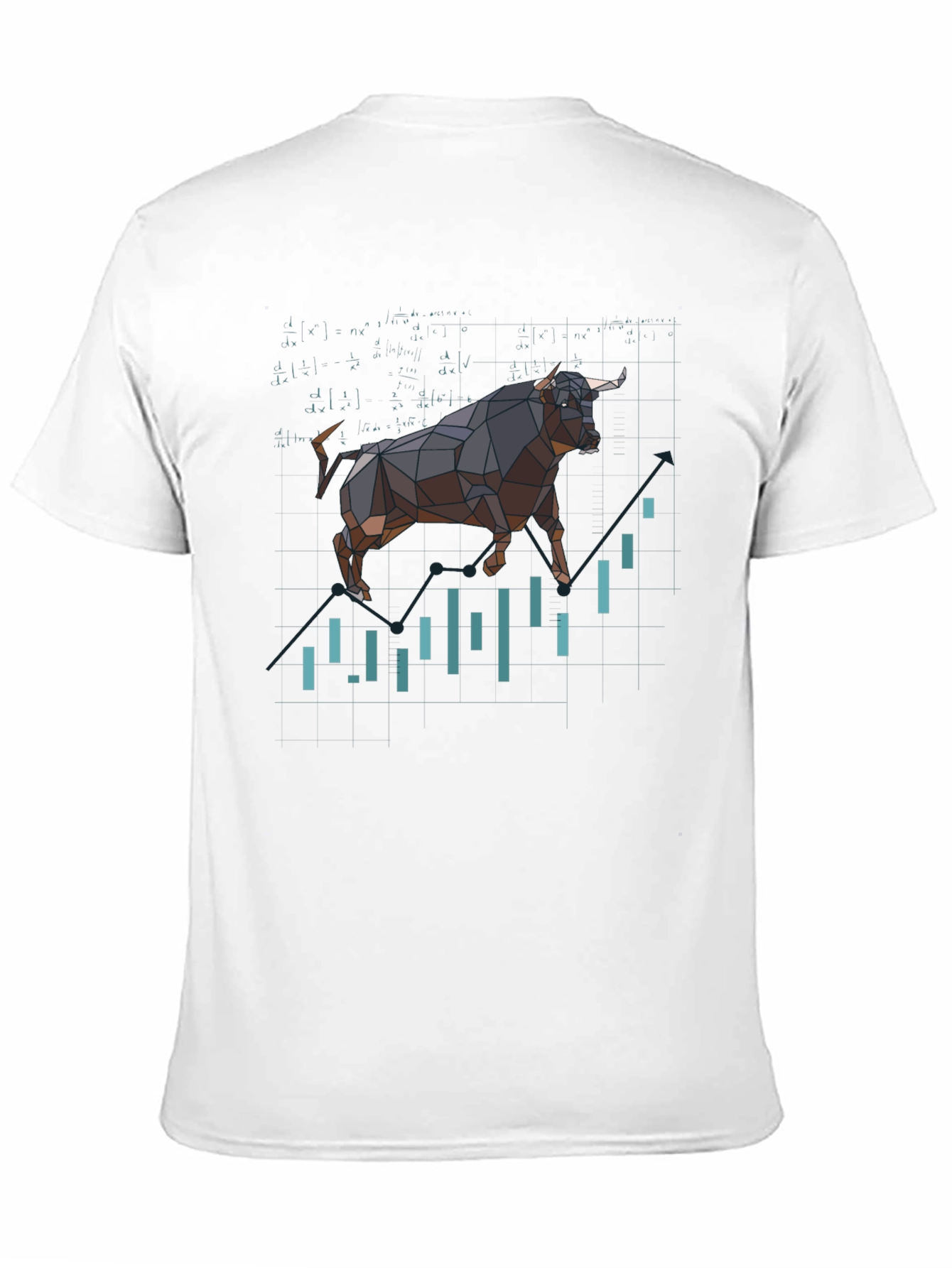 Bull Market T-Shirt - Geometric Stock Chart Design