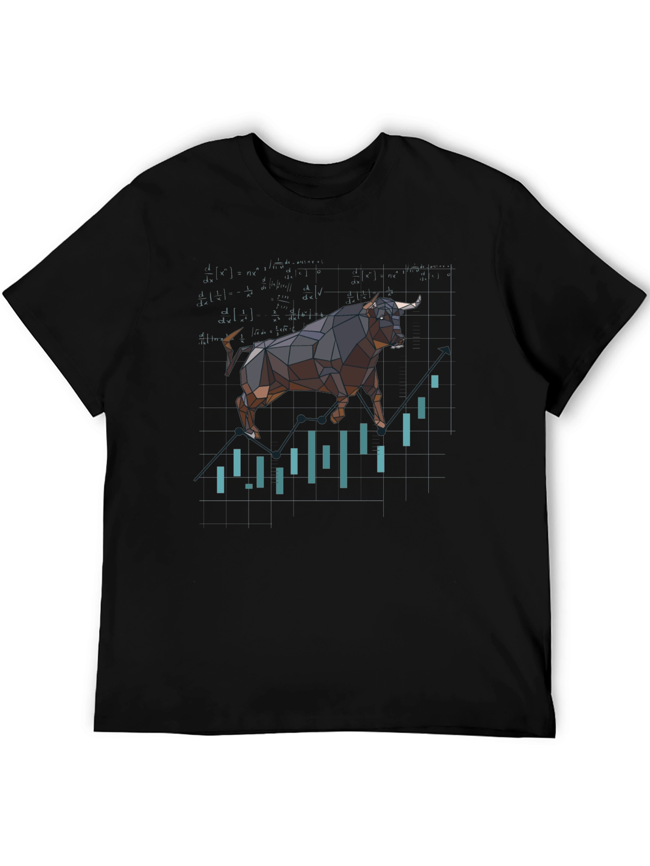 Bull Market T-Shirt - Geometric Stock Chart Design