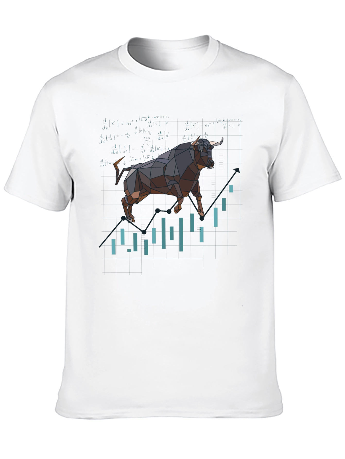 Bull Market T-Shirt - Geometric Stock Chart Design