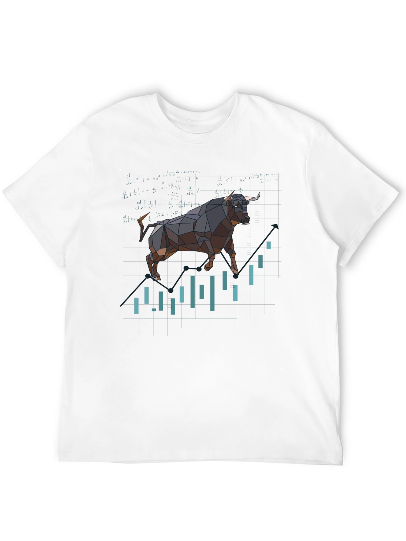Bull Market T-Shirt - Geometric Stock Chart Design