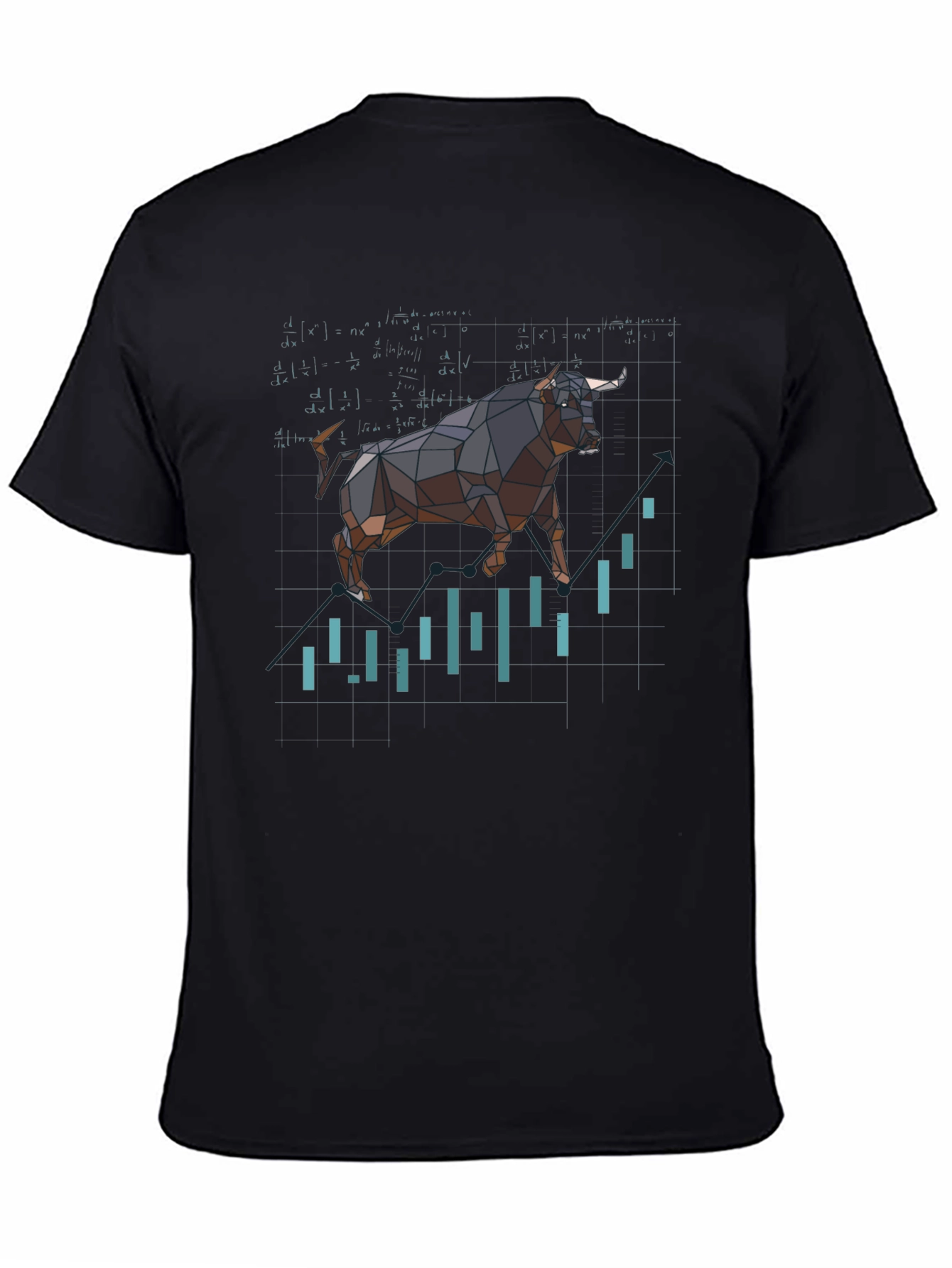 Bull Market T-Shirt - Geometric Stock Chart Design