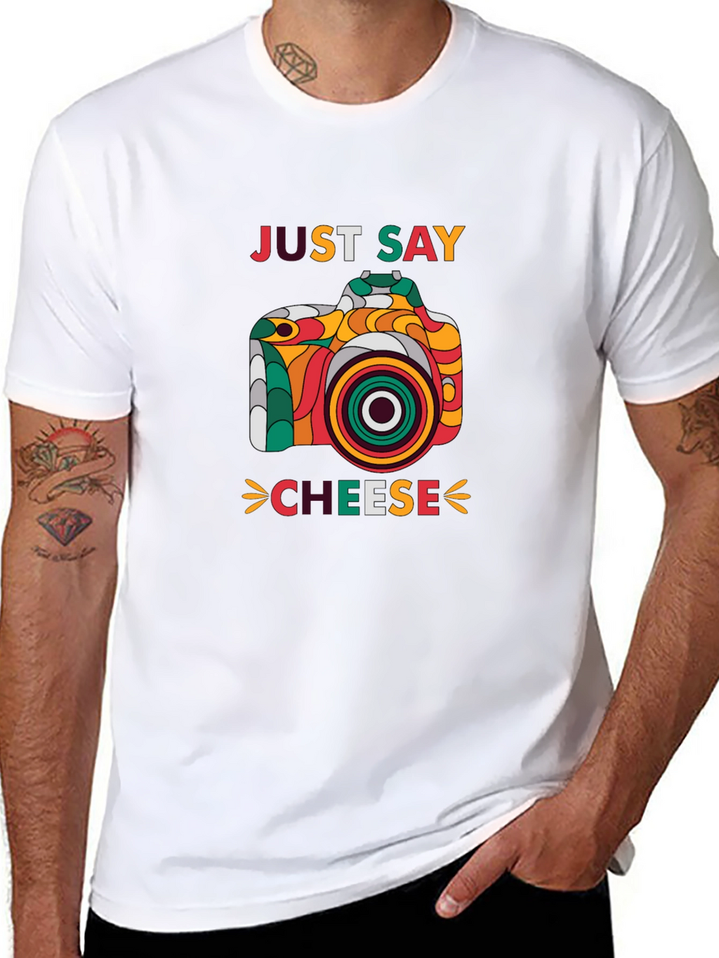 Just Say Cheese Camera Graphic T-Shirt