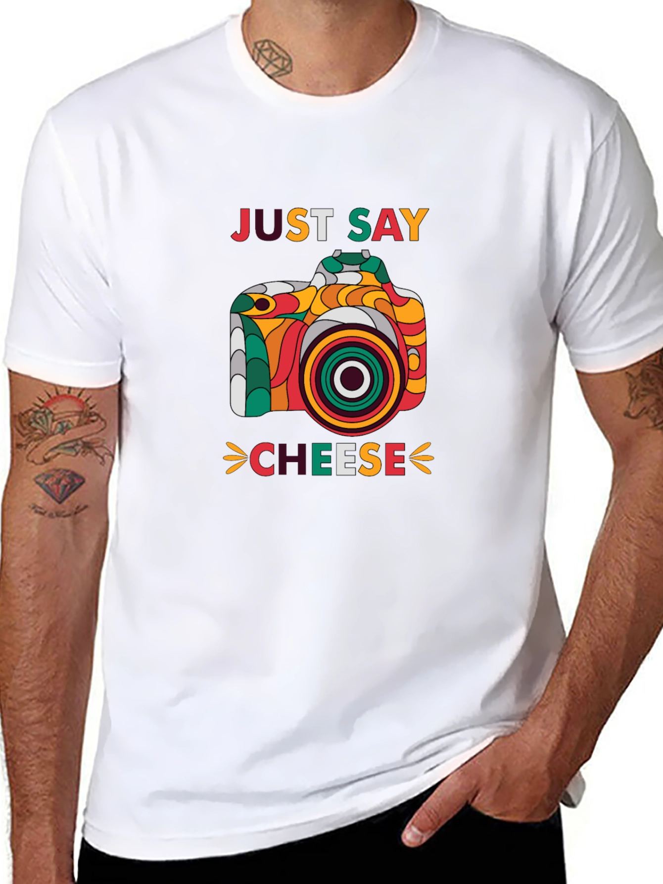Just Say Cheese Camera Graphic T-Shirt