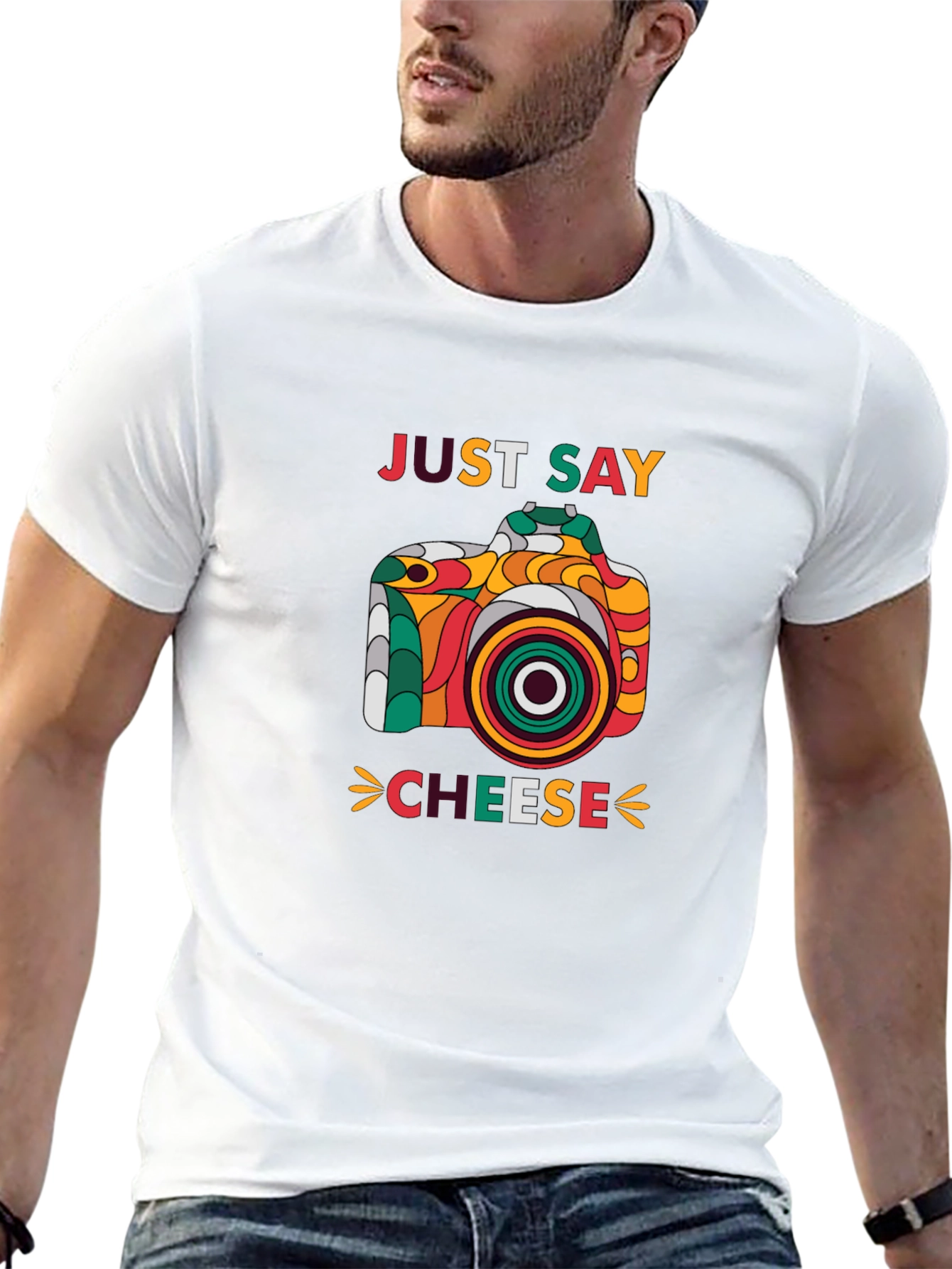 Just Say Cheese Camera Graphic T-Shirt