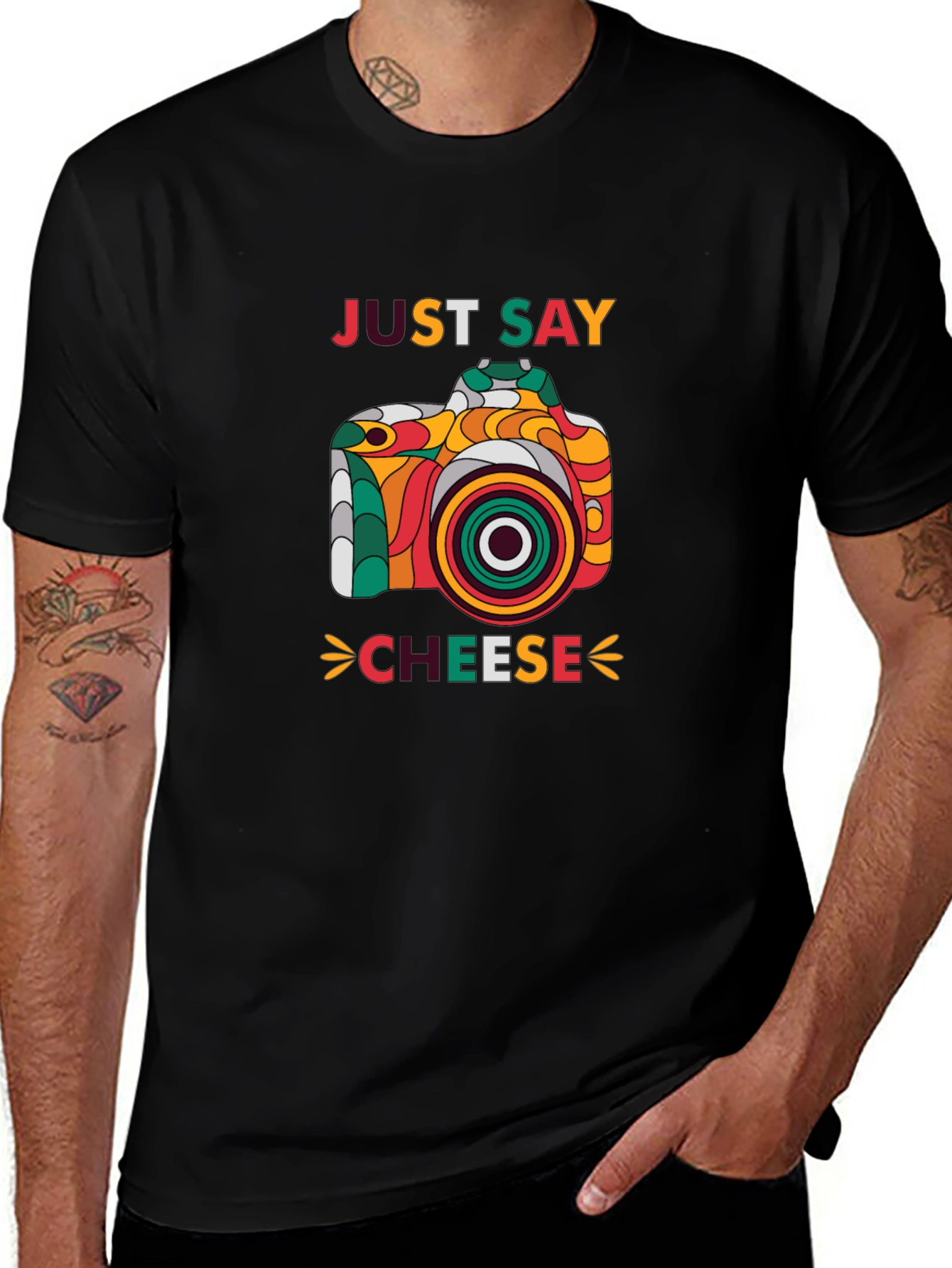Just Say Cheese Camera Graphic T-Shirt