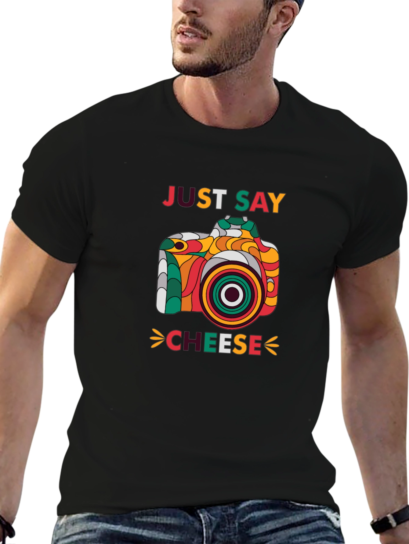 Just Say Cheese Camera Graphic T-Shirt
