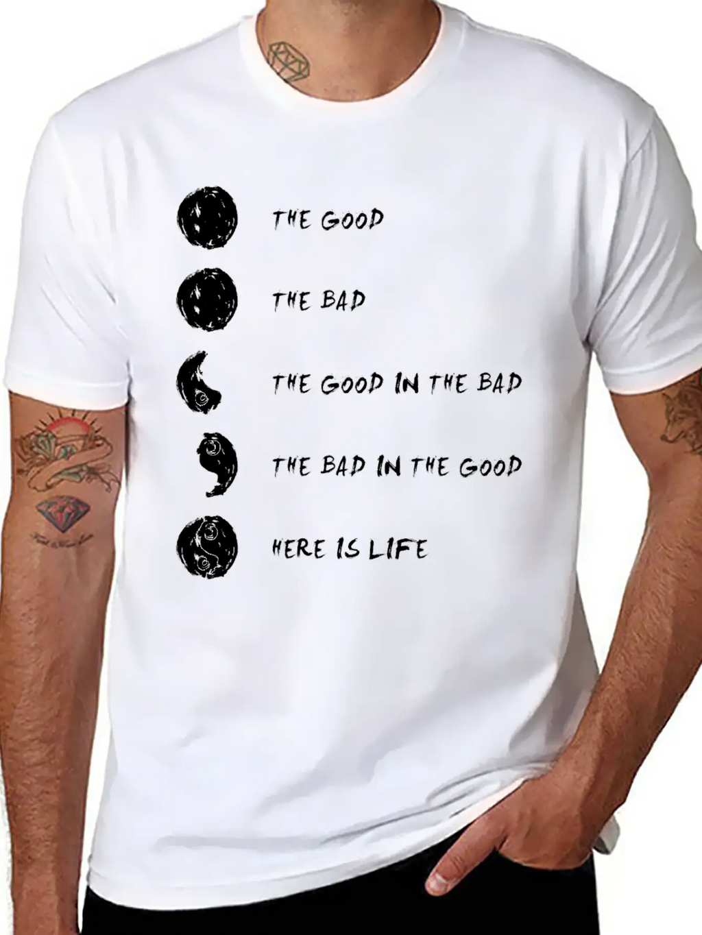 Ying Yang Life Balance Relaxed Everyday Tee – Lightweight And Durable Cotton