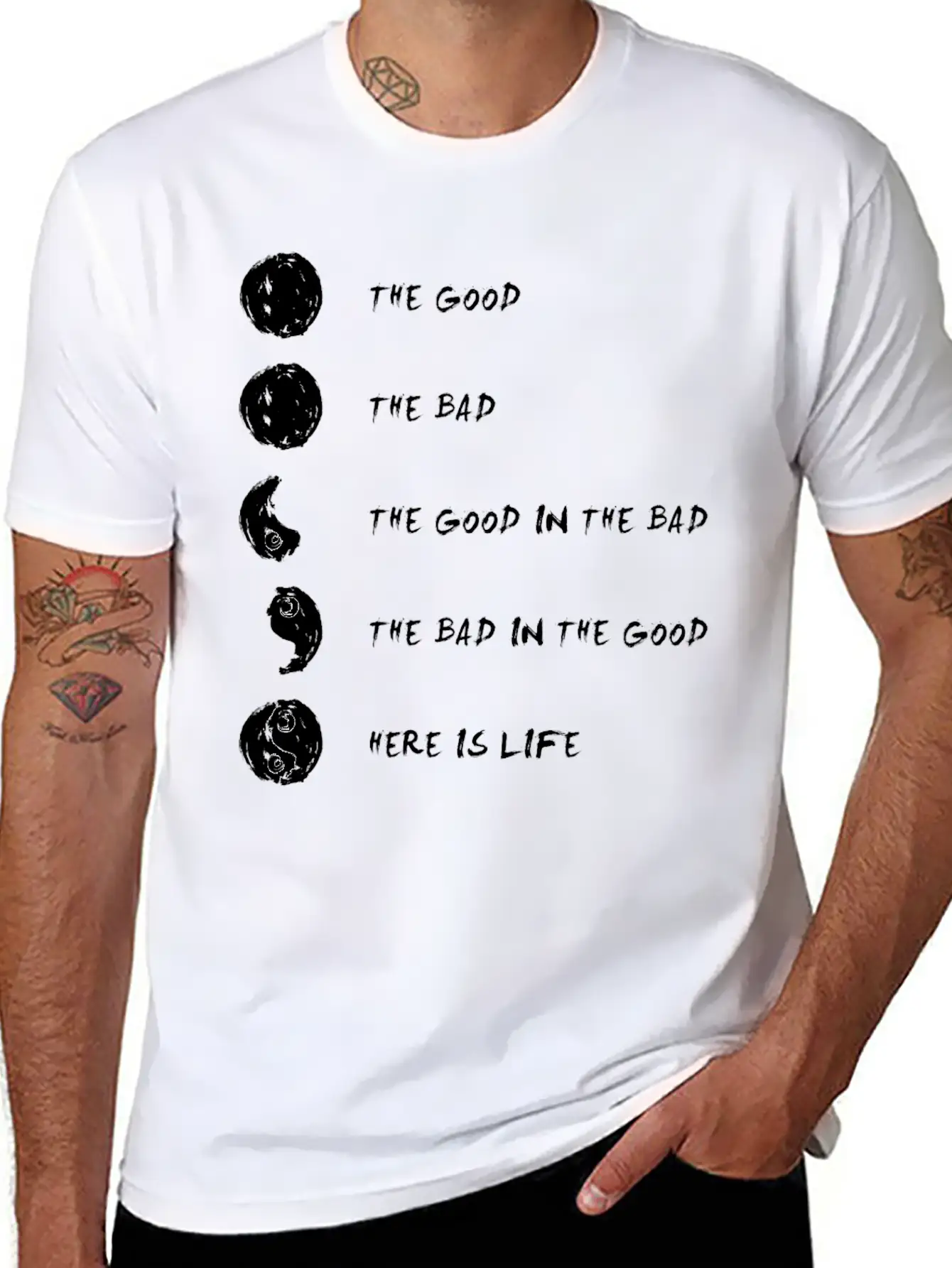 Ying Yang Life Balance Relaxed Everyday Tee – Lightweight And Durable Cotton