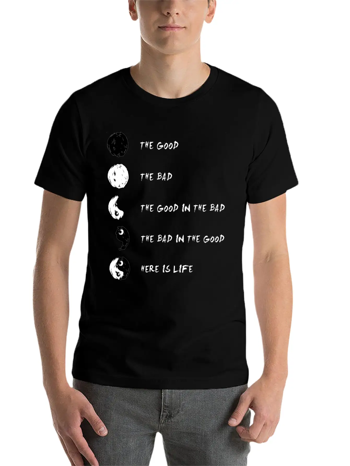 Ying Yang Life Balance Relaxed Everyday Tee – Lightweight And Durable Cotton