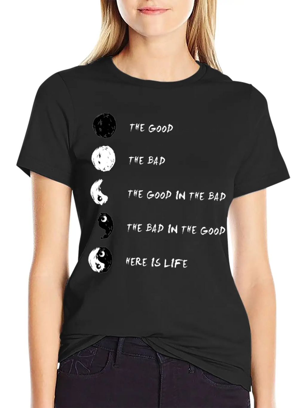 Ying Yang Life Balance Relaxed Everyday Tee – Lightweight And Durable Cotton