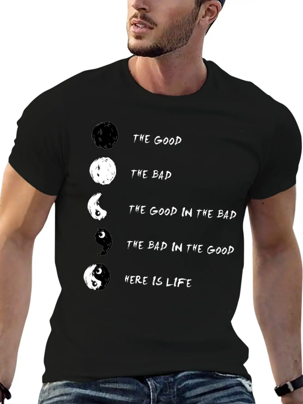 Ying Yang Life Balance Relaxed Everyday Tee – Lightweight And Durable Cotton