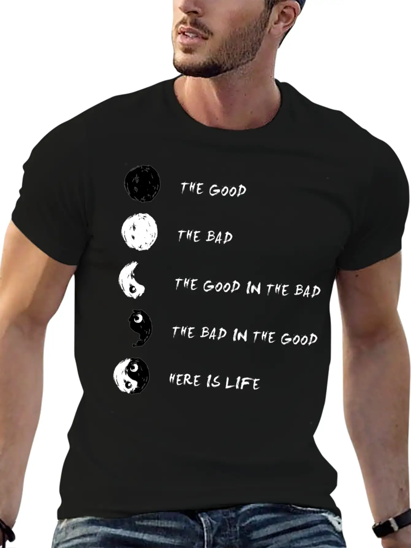 Ying Yang Life Balance Relaxed Everyday Tee – Lightweight And Durable Cotton