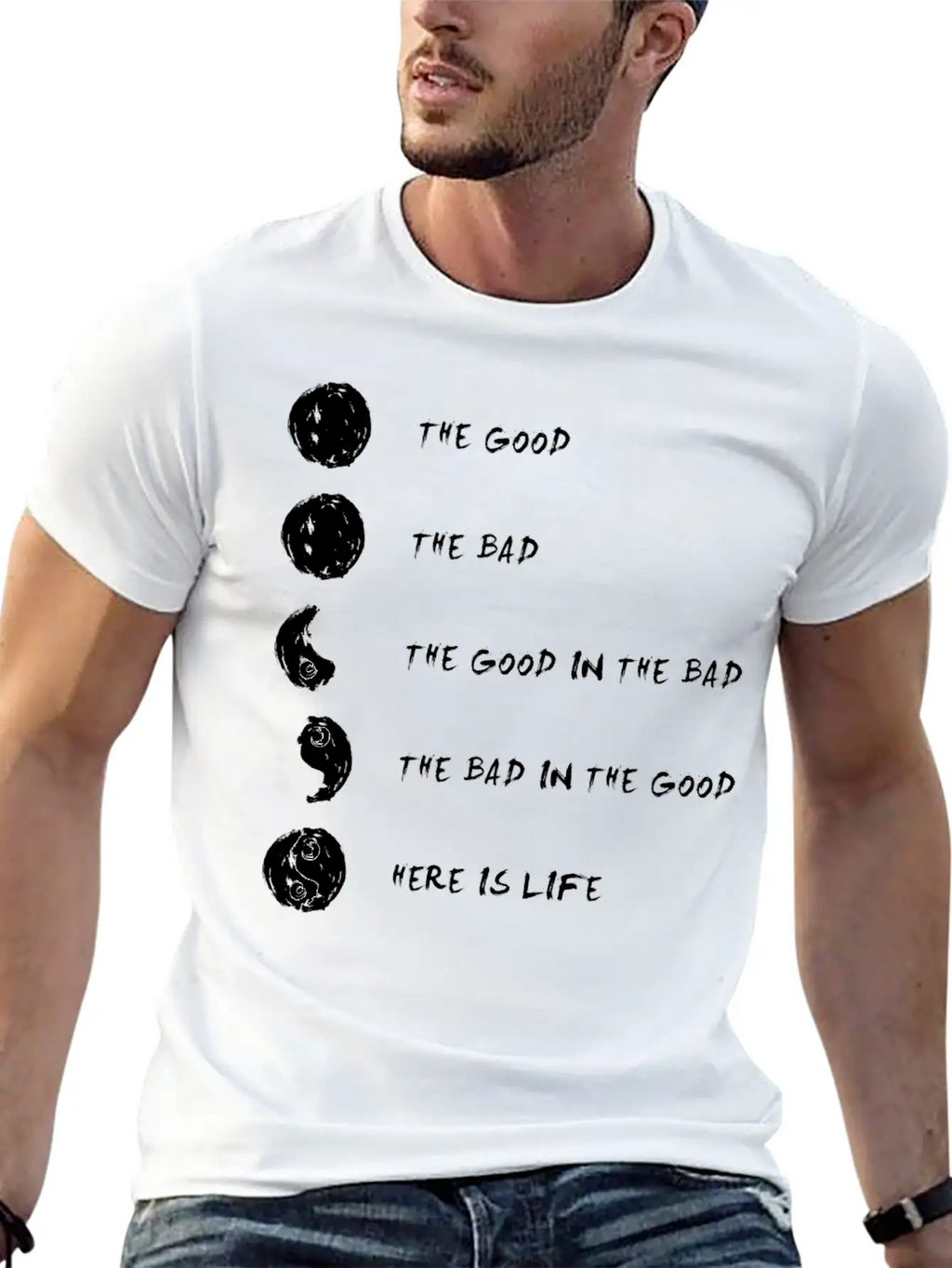 Ying Yang Life Balance Relaxed Everyday Tee – Lightweight And Durable Cotton