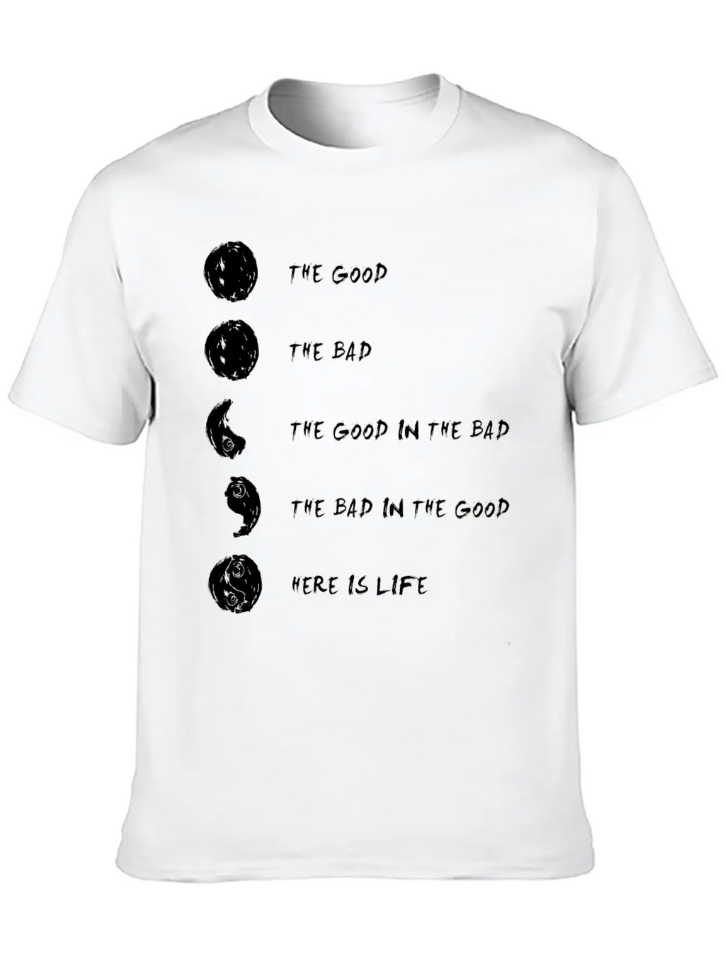 Ying Yang Life Balance Relaxed Everyday Tee – Lightweight And Durable Cotton