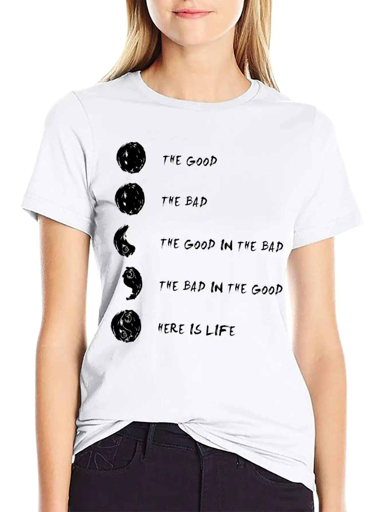 Ying Yang Life Balance Relaxed Everyday Tee – Lightweight And Durable Cotton