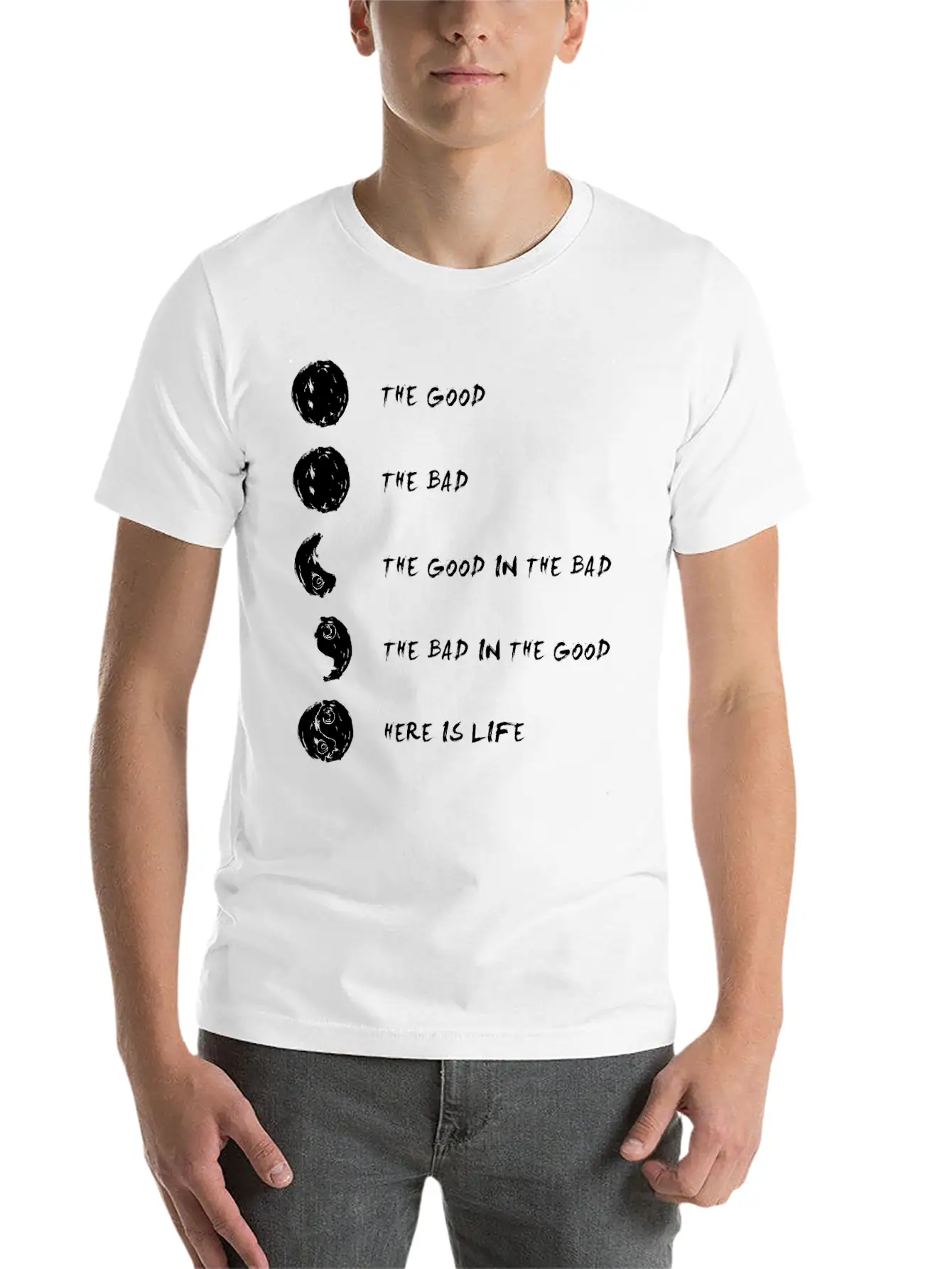 Ying Yang Life Balance Relaxed Everyday Tee – Lightweight And Durable Cotton