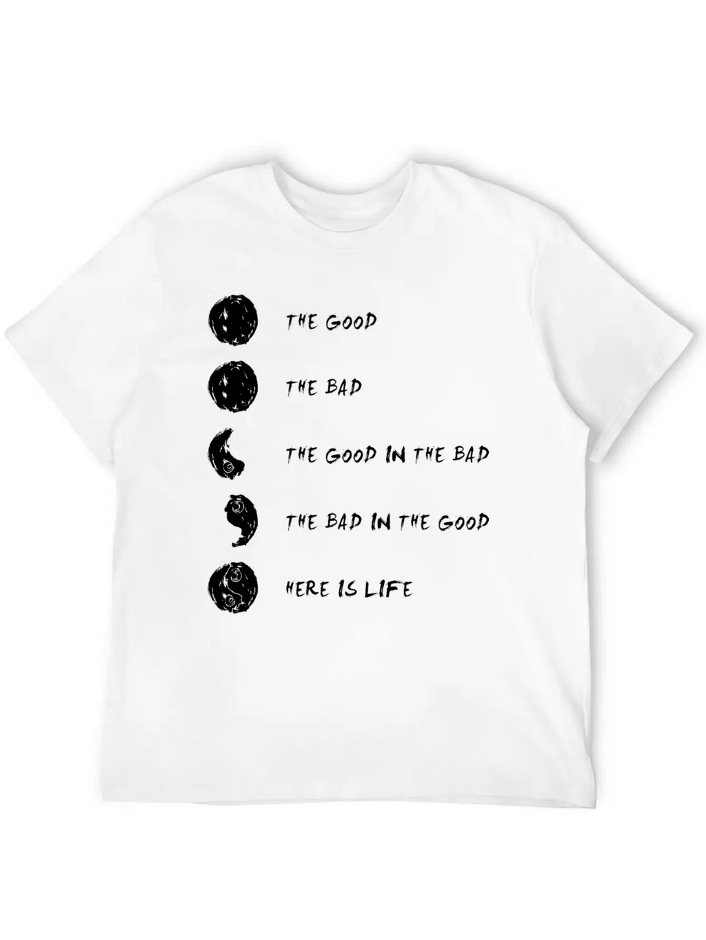 Ying Yang Life Balance Relaxed Everyday Tee – Lightweight And Durable Cotton