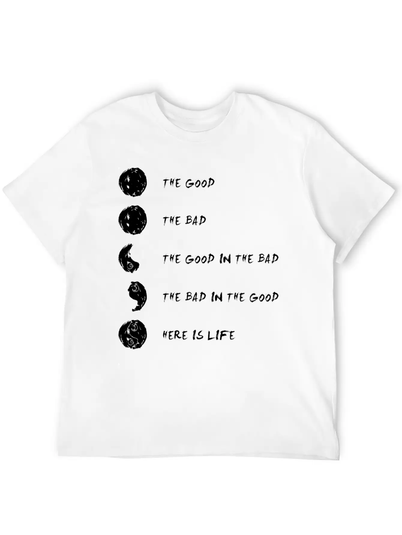 Ying Yang Life Balance Relaxed Everyday Tee – Lightweight And Durable Cotton