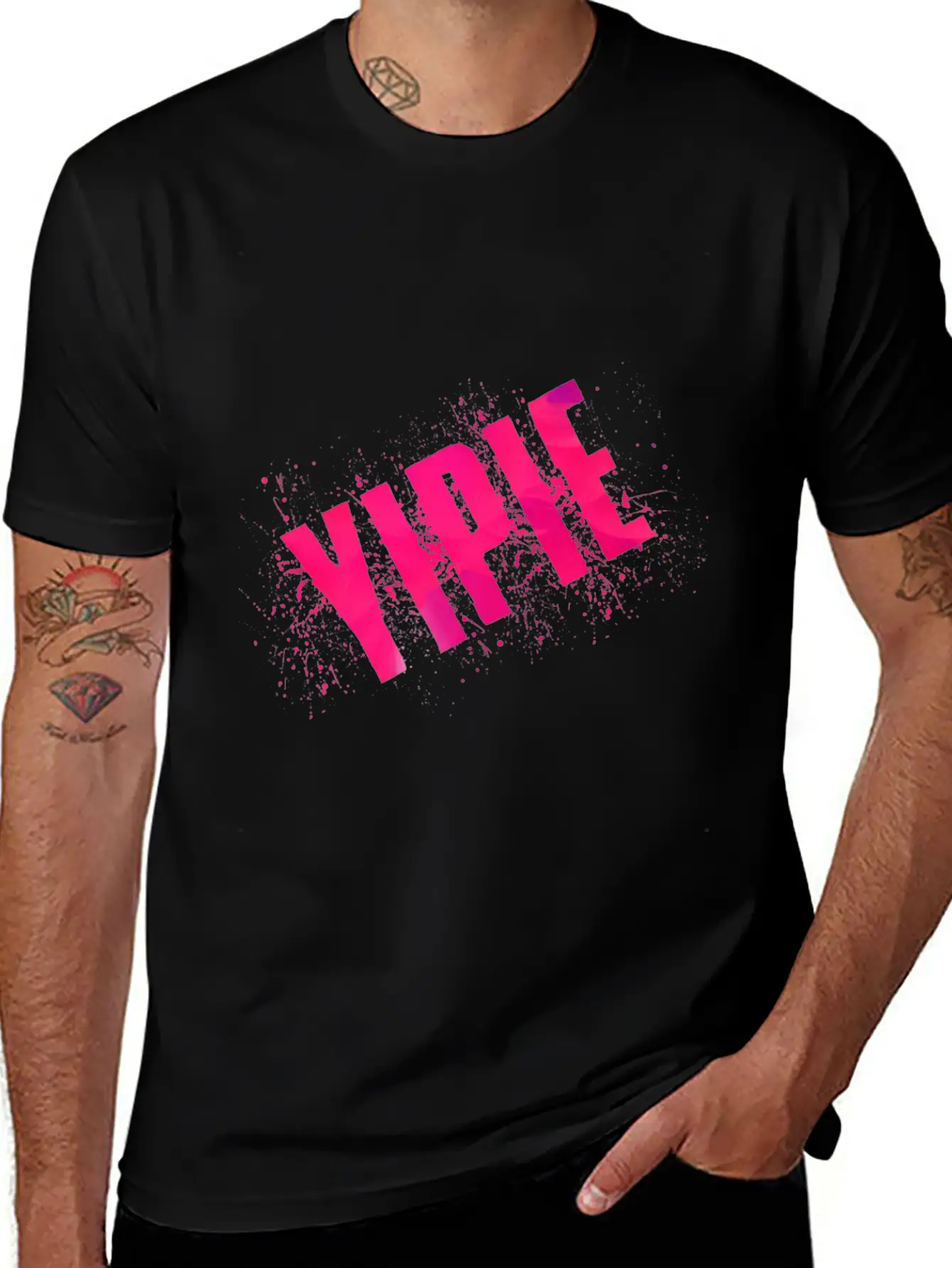 Yipie Pink Word Art Timeless Short Sleeve Tee – Comfy And Minimalist Design