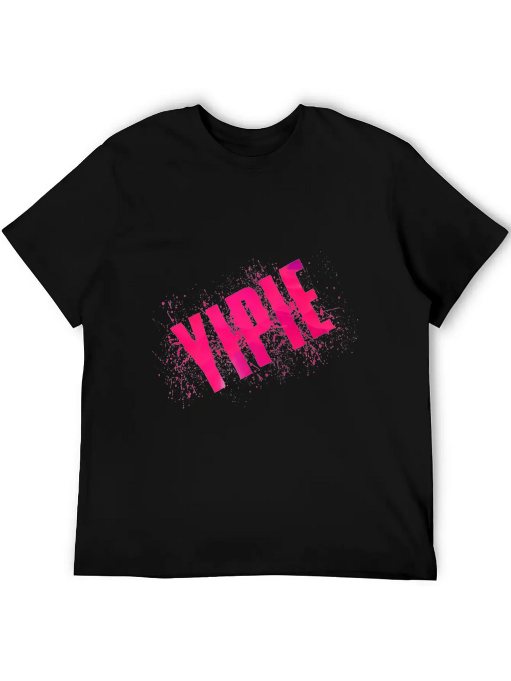 Yipie Pink Word Art Timeless Short Sleeve Tee – Comfy And Minimalist Design