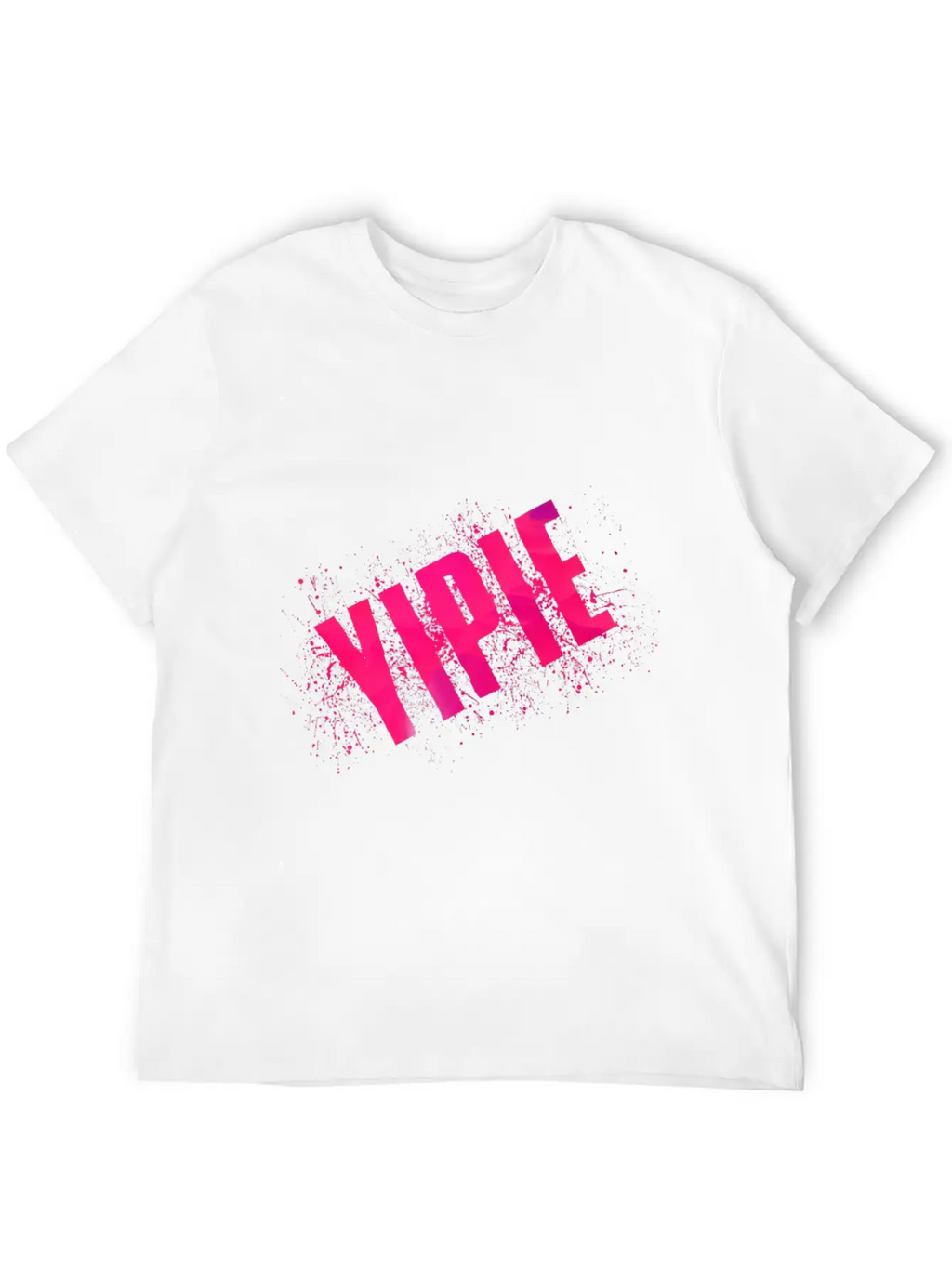 Yipie Pink Word Art Timeless Short Sleeve Tee – Comfy And Minimalist Design